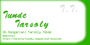 tunde tarsoly business card